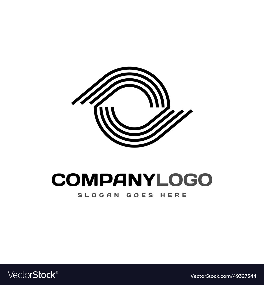 Geometric creative line logo for business company Vector Image