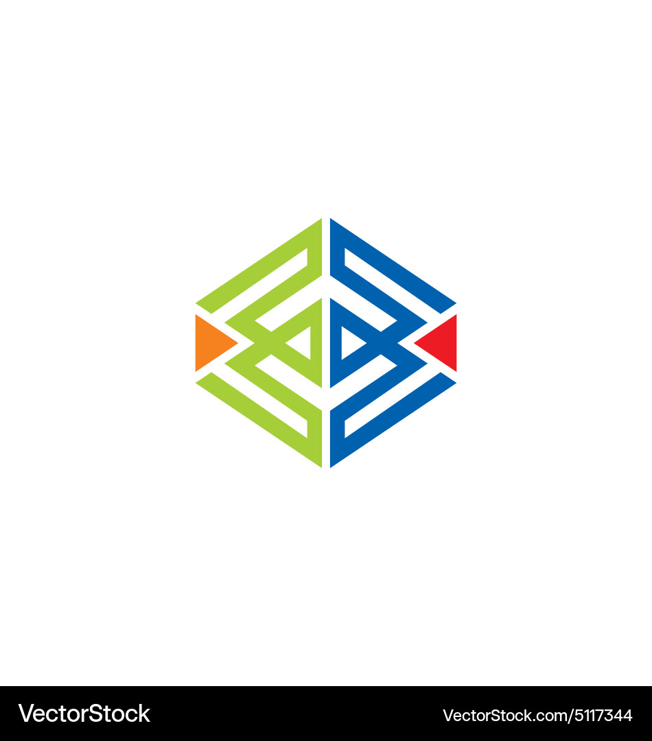 Geometry construction technology logo Royalty Free Vector