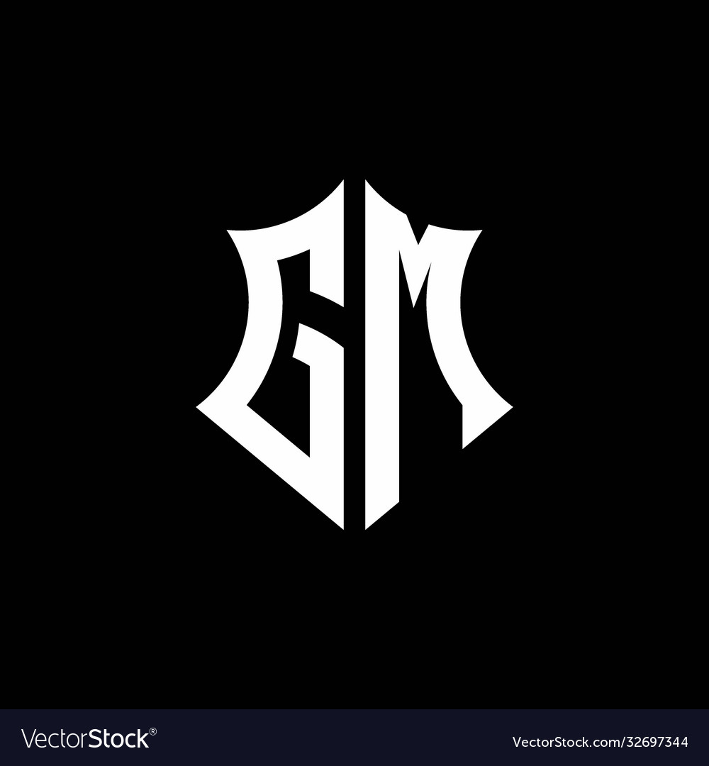 Gm monogram logo with a sharp shield style