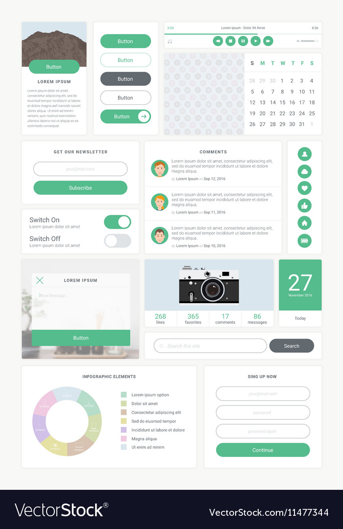 Mobile UI Kit - Modern Icons & Elements