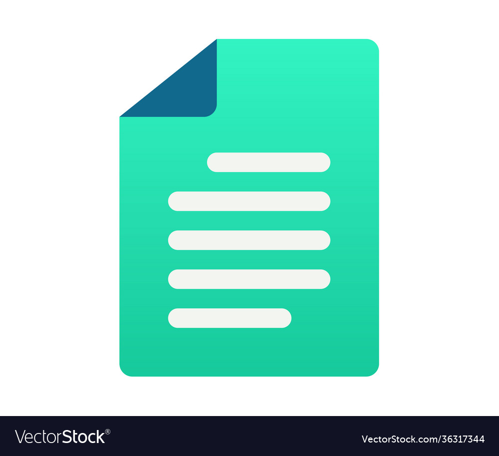 Paper document file single isolated icon vector image Paper document file single isolated icon