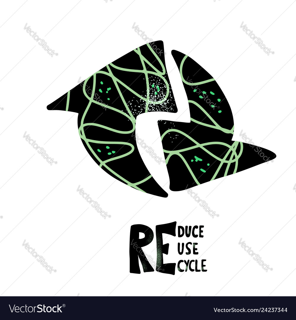 Reduce reuse recycle concept design vector image Reduce reuse recycle concept design