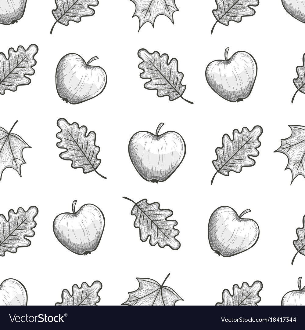 Seamless pattern with apples