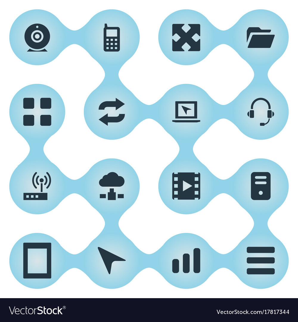Set of simple technology icons