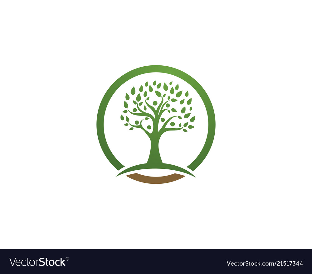 Tree green people identity logo template Vector Image