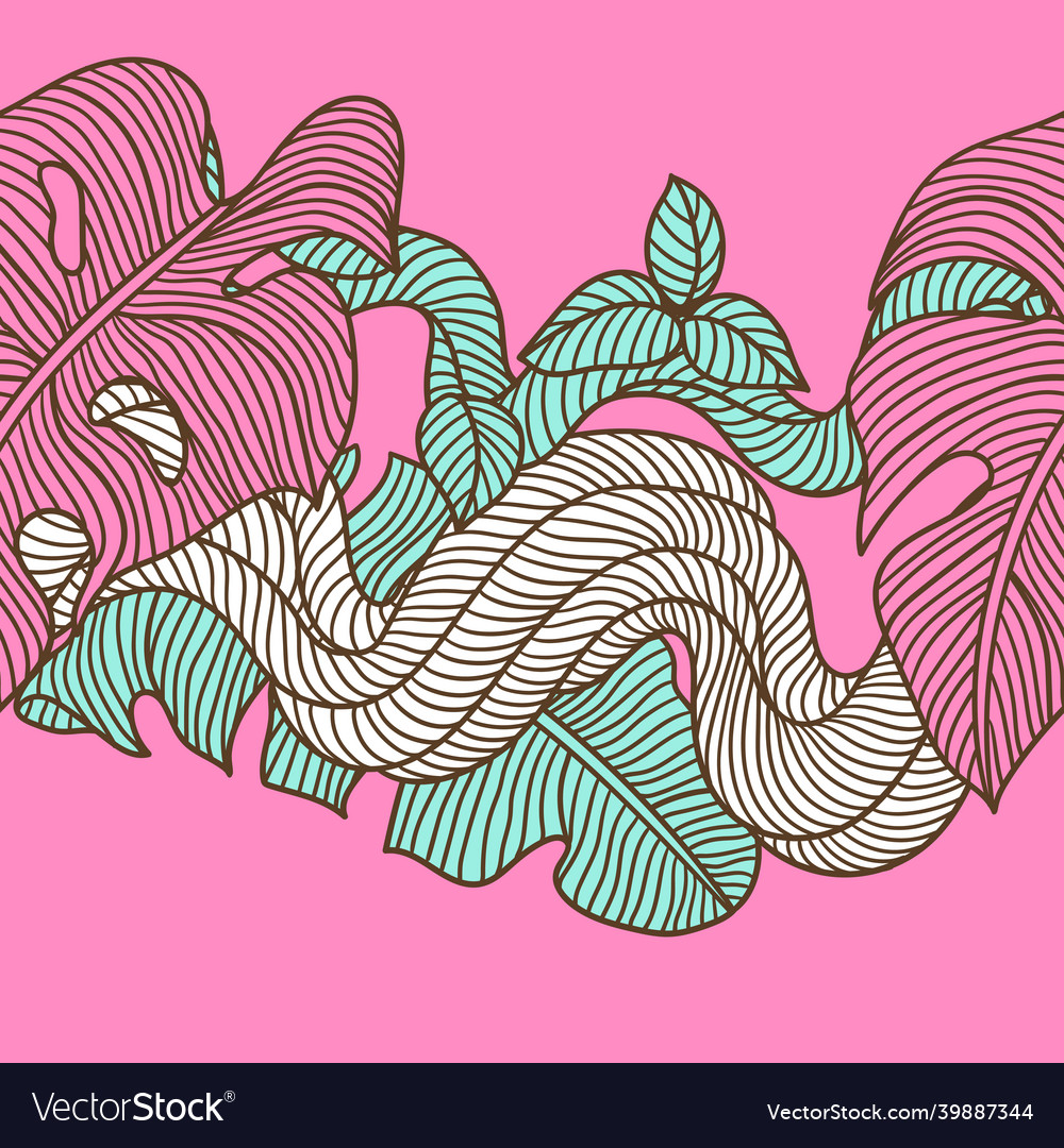 Tropical Palm Leaf Pattern