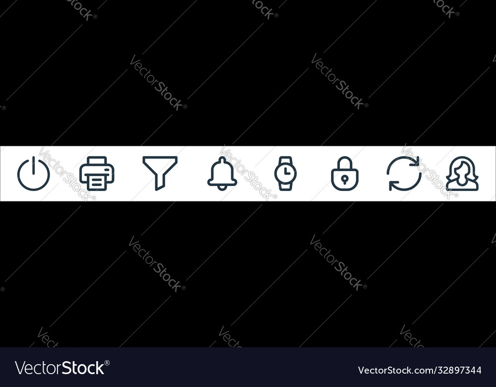 User interface line icons linear set quality vector image User interface line icons linear set quality