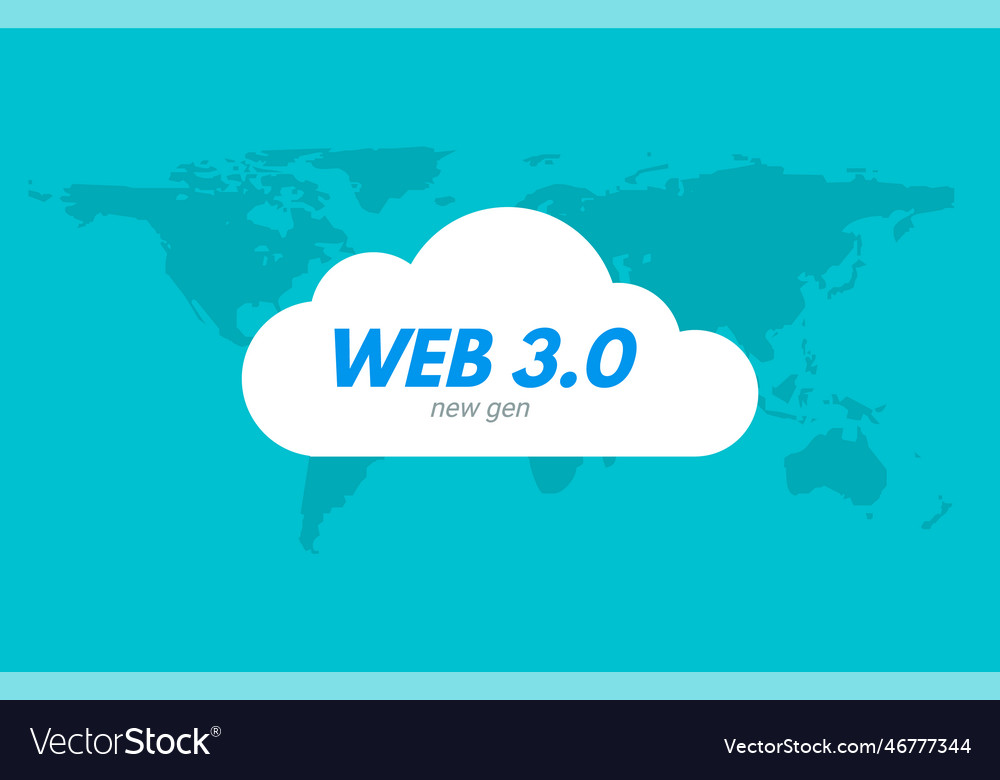 Web 3 cloud icon design technology web3 vector image Web 3 cloud icon design technology web3