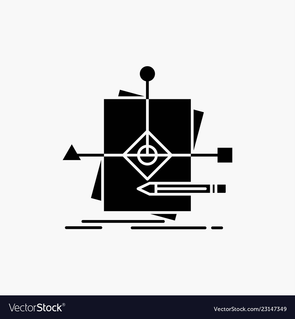 Algorithm business foretelling pattern plan glyph vector image Algorithm business foretelling pattern plan glyph
