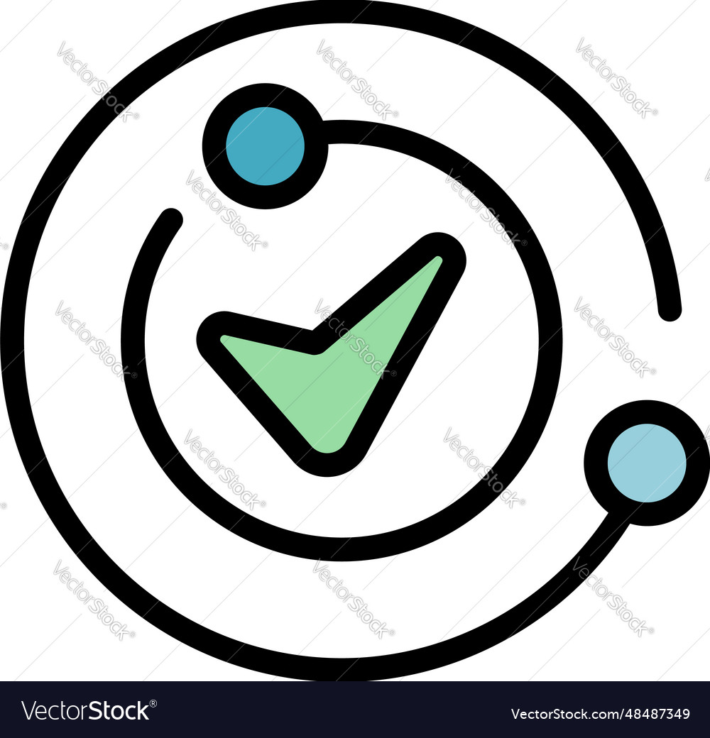 Approved key point icon flat