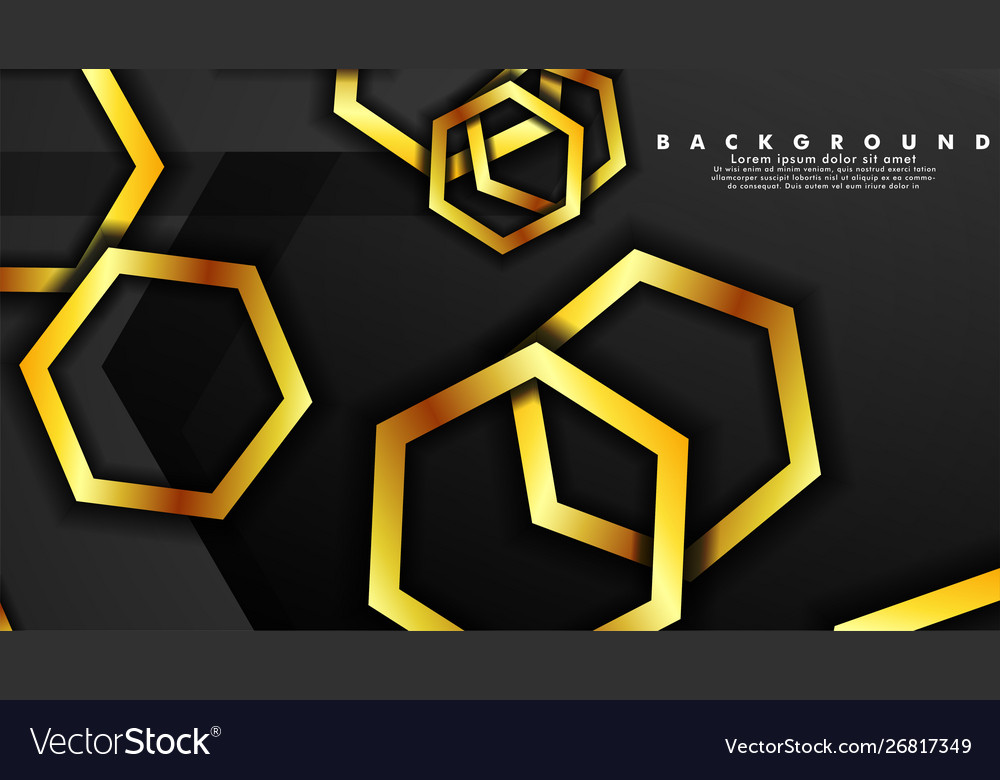 Background design that overlaps with hexagon gold