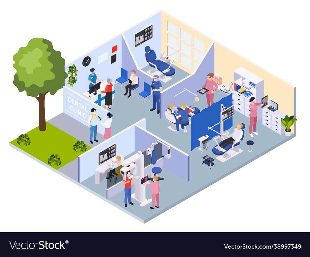 Dental clinic composition vector image Dental clinic composition
