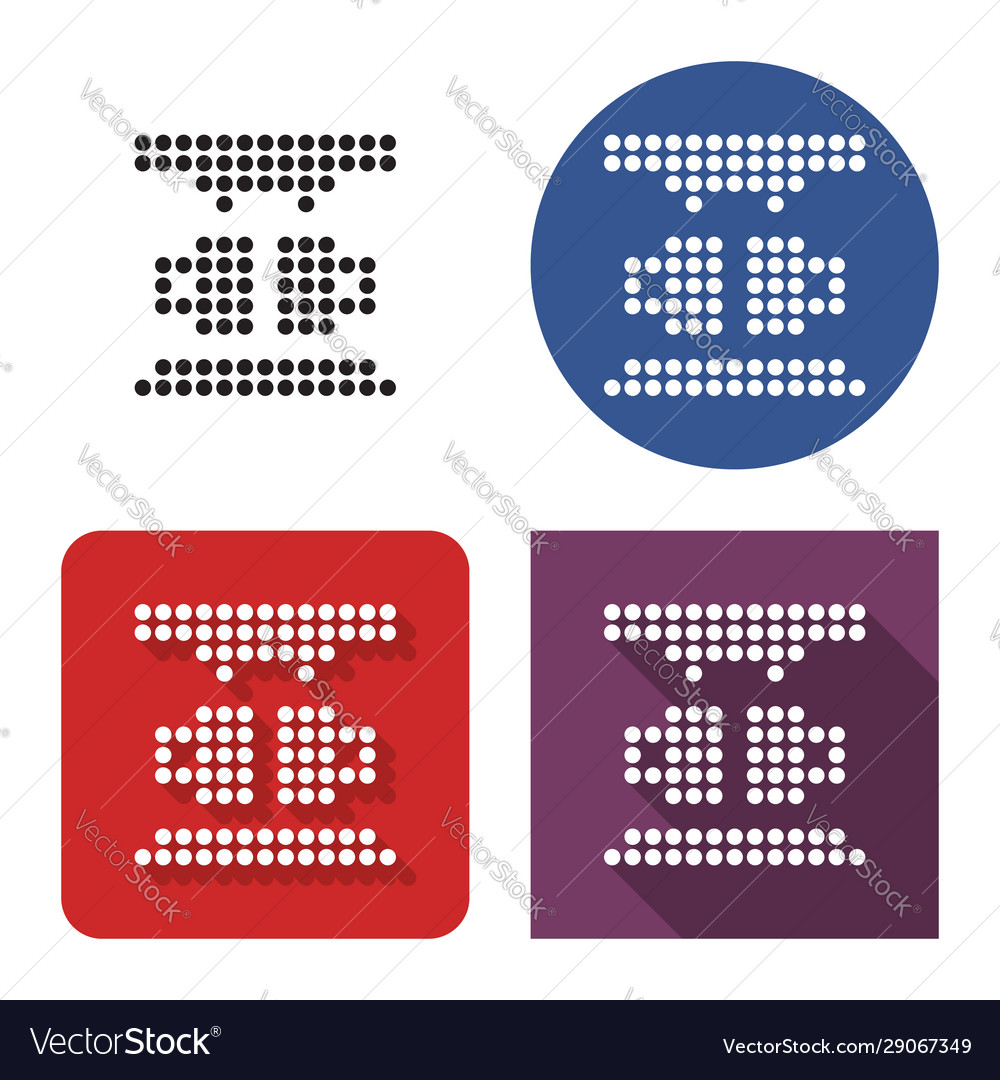 Dotted icon coffee machine in four variants