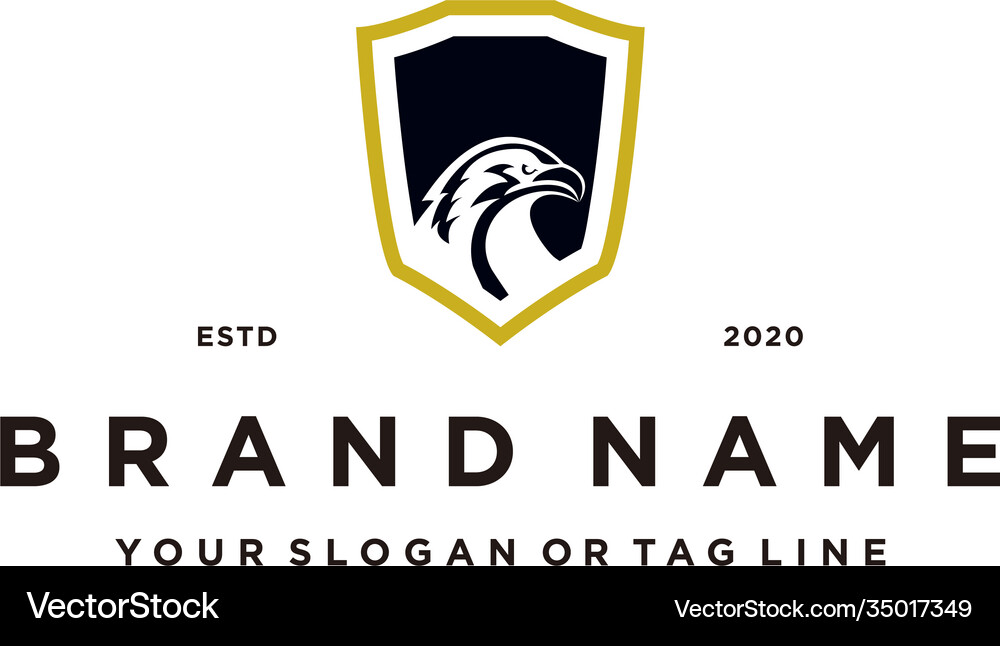 Eagle shield logo design concept Royalty Free Vector Image