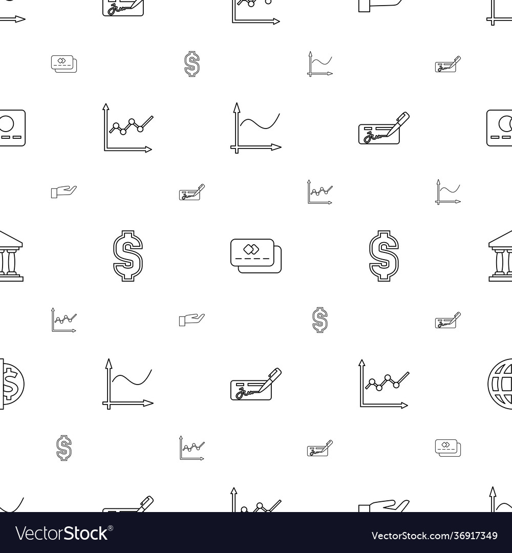 Finance icons pattern seamless white background