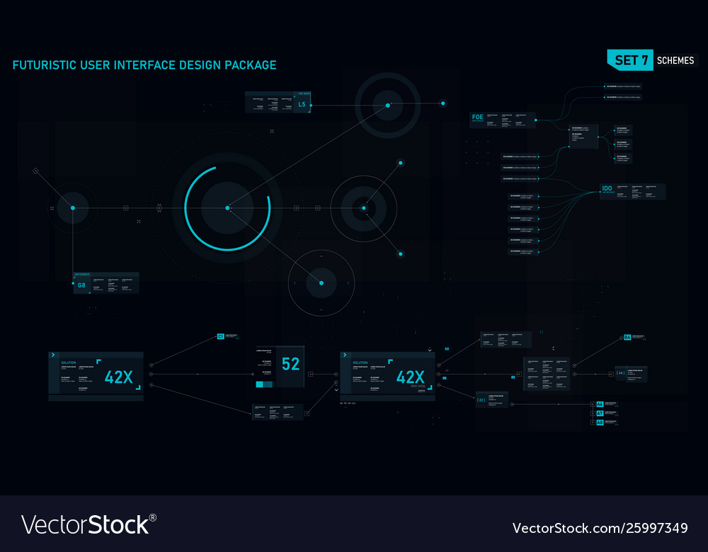 Futuristic user interface design element set 07 Vector Image