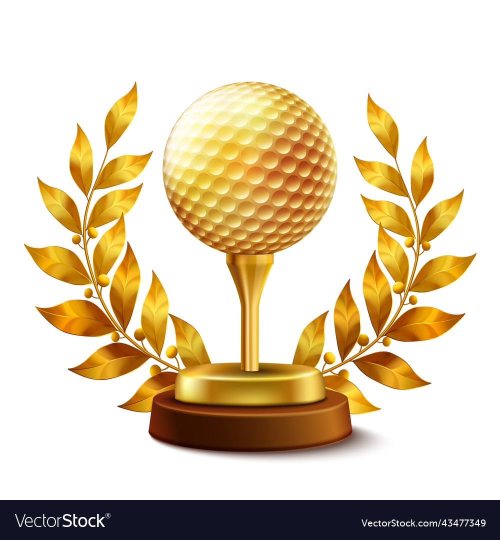 Golden golf award Royalty Free Vector Image - VectorStock