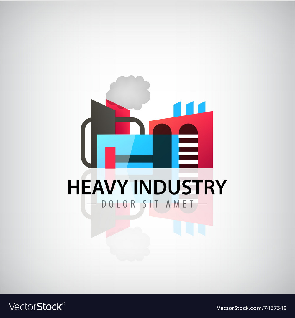 Heavy industry building logo icon Royalty Free Vector Image