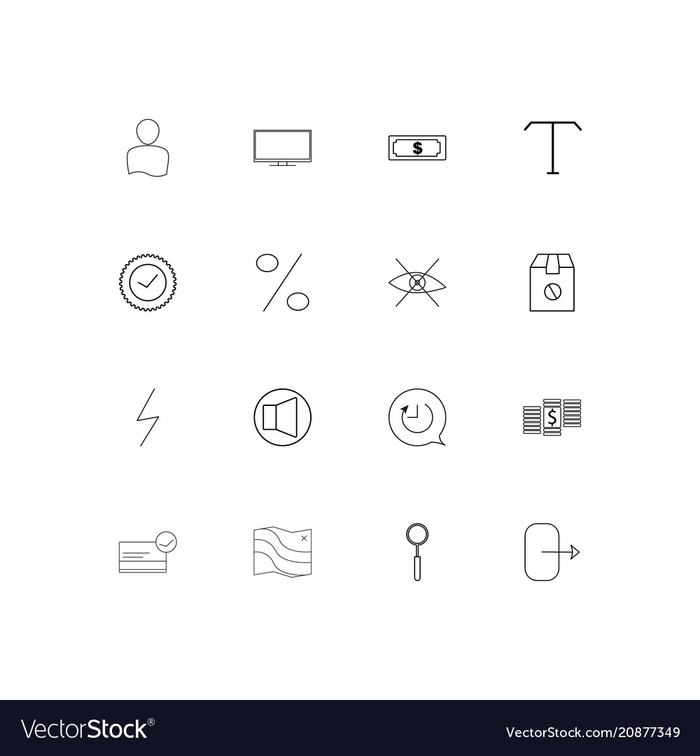 Interface linear thin icons set outlined simple