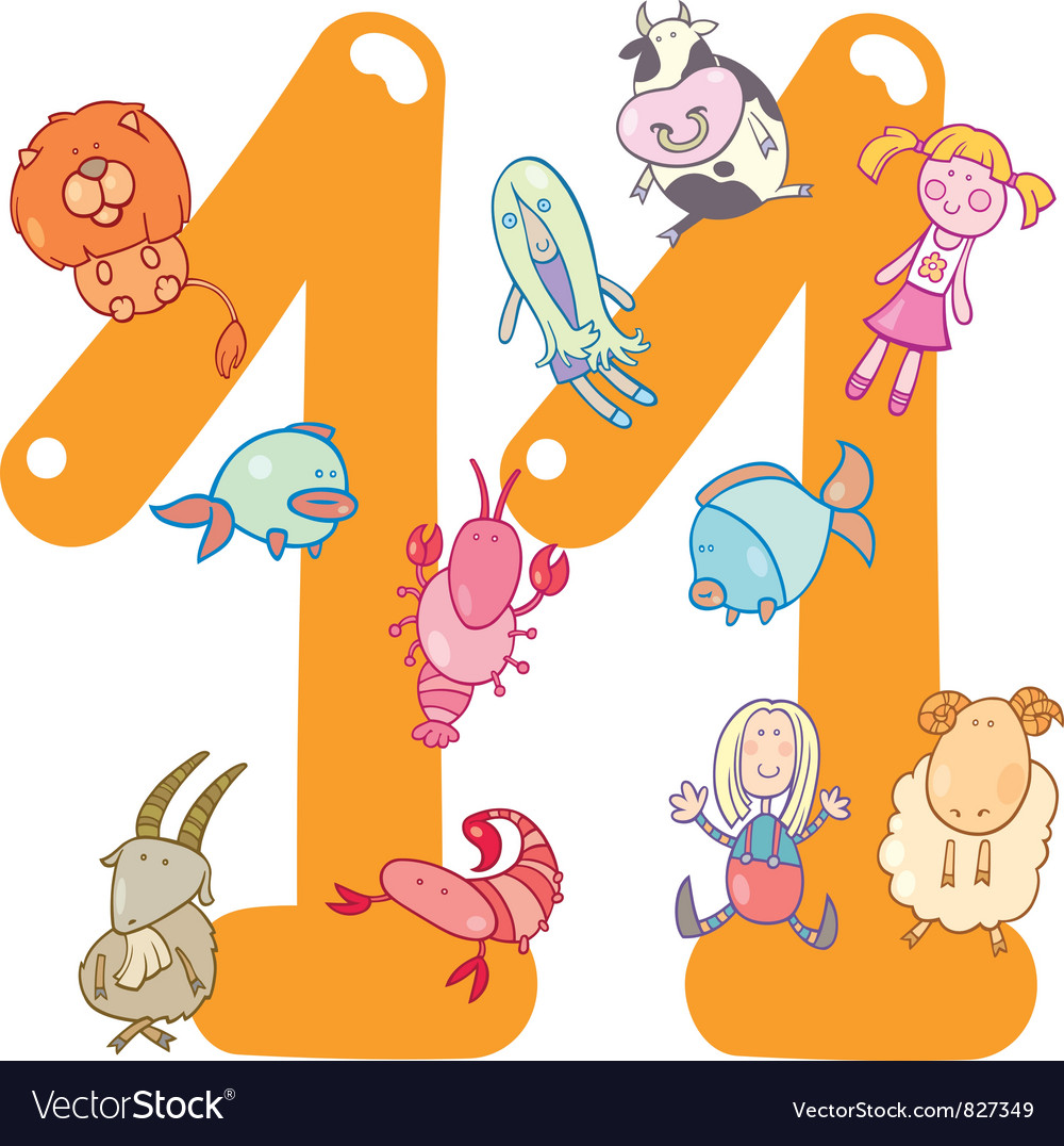 Number Eleven Royalty Free Vector Image VectorStock