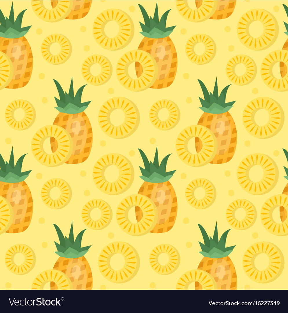 Pineapple seamless pattern ananas slices endless