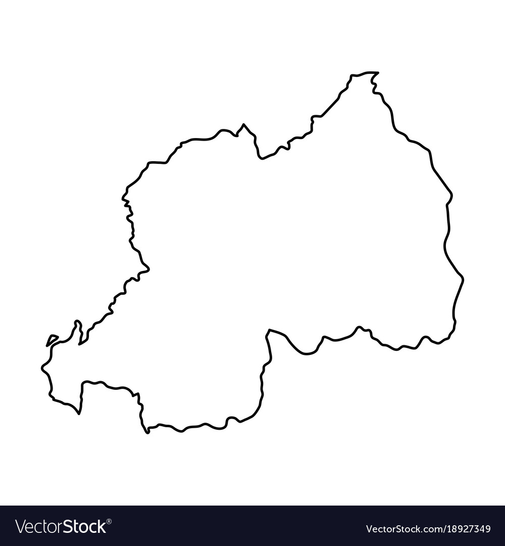 Rwanda map black contour curves on white Vector Image