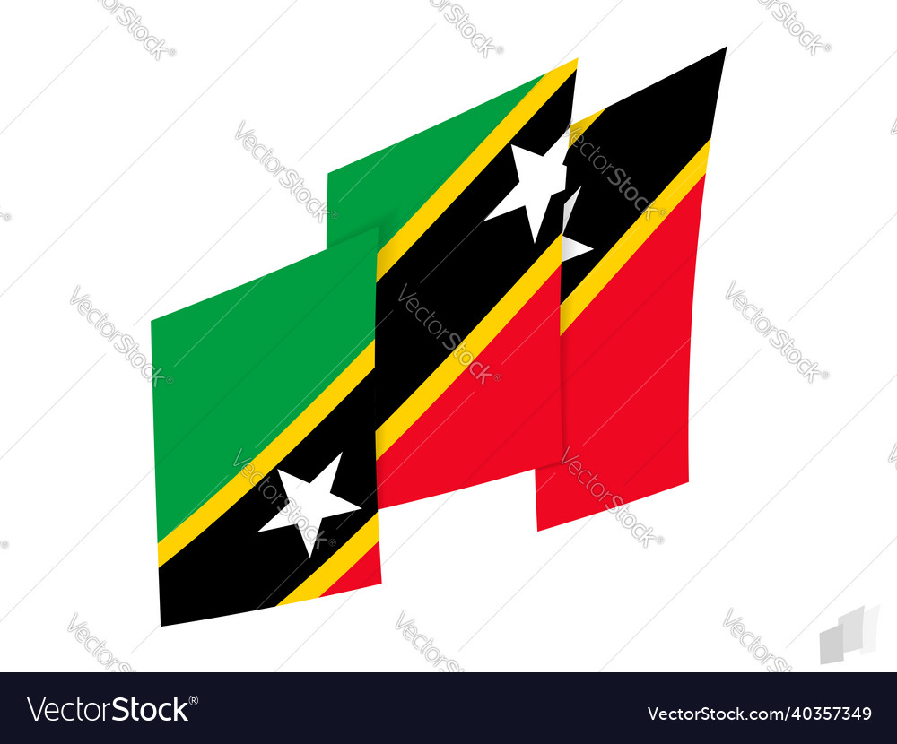 St Kitts und Nevis-Flag in einer abstrakten zerrissen