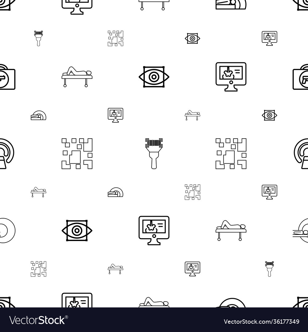 Scan icons pattern seamless white background