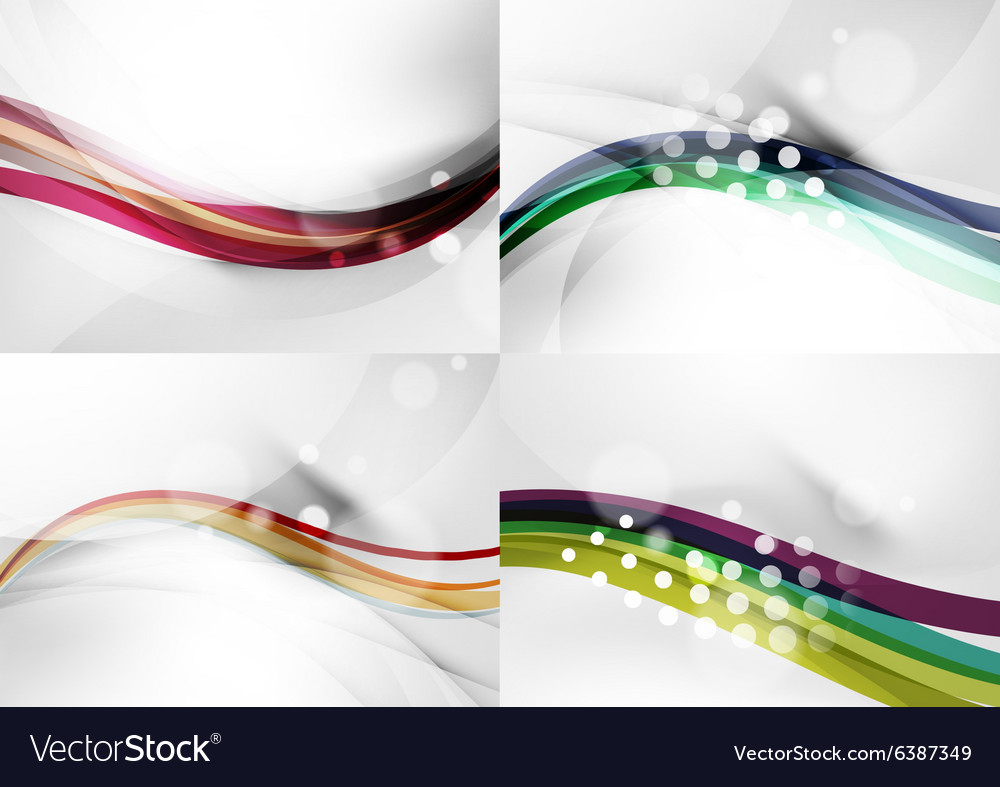 Set abstract backgrounds curve wave lines