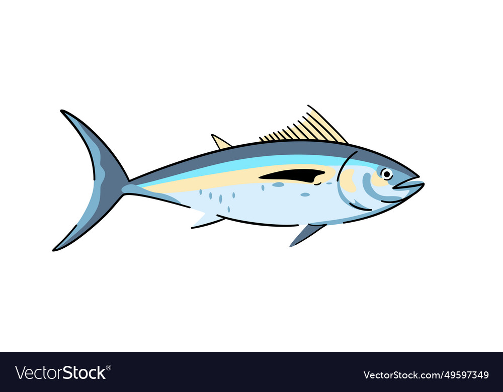 Tuna commercial seafood fish isolated design Vector Image