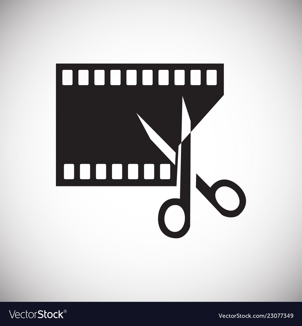 Video edit icon on white background for graphic Vector Image