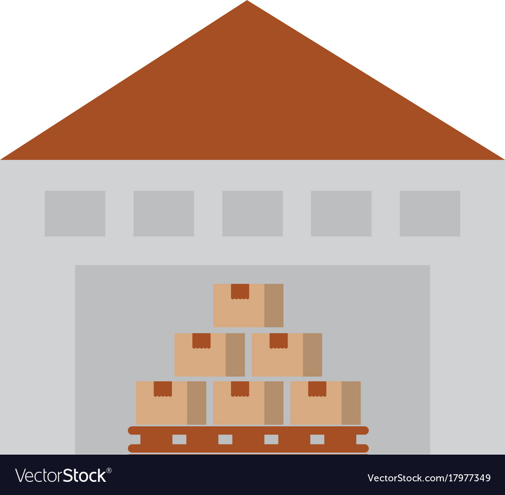 Warehouse building with cargo container box