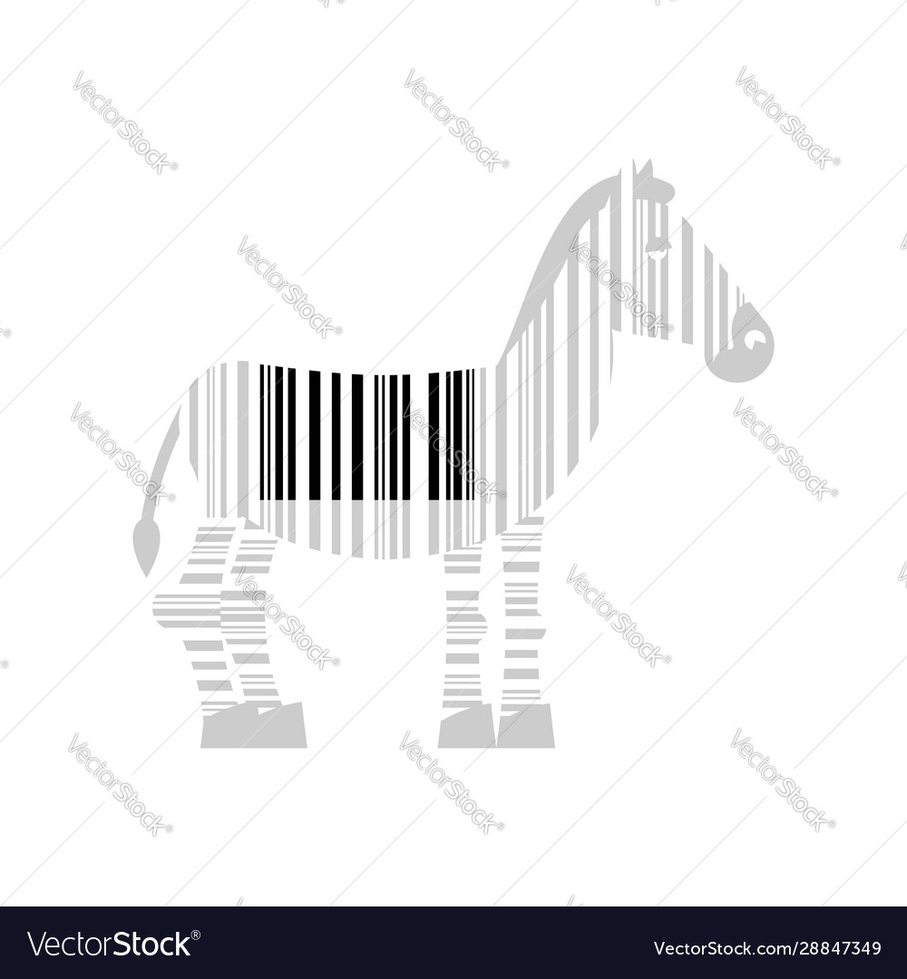 Zebra and barcode striped animal