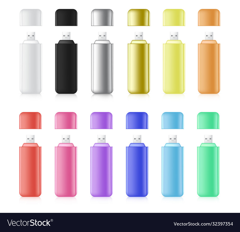 3d usb flash drive realistic mock up for memory vector image 3d usb flash drive realistic mock up for memory