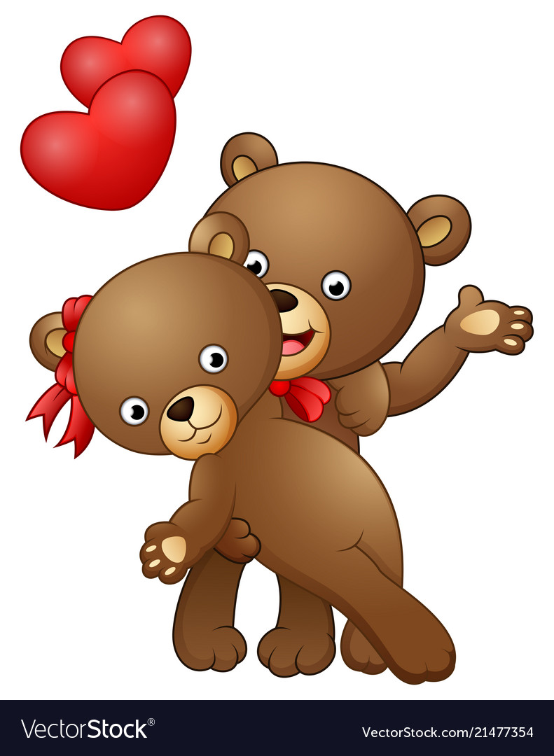 cartoon teddy bear with heart