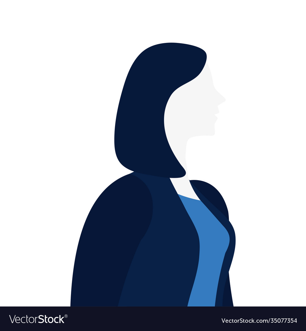 Elegant business woman profile character