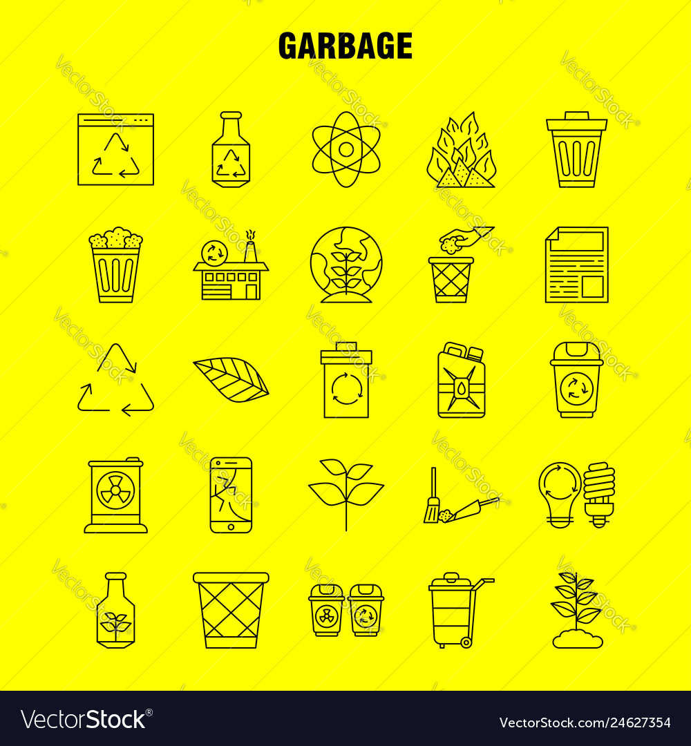 Garbage line icon for web print and mobile uxui
