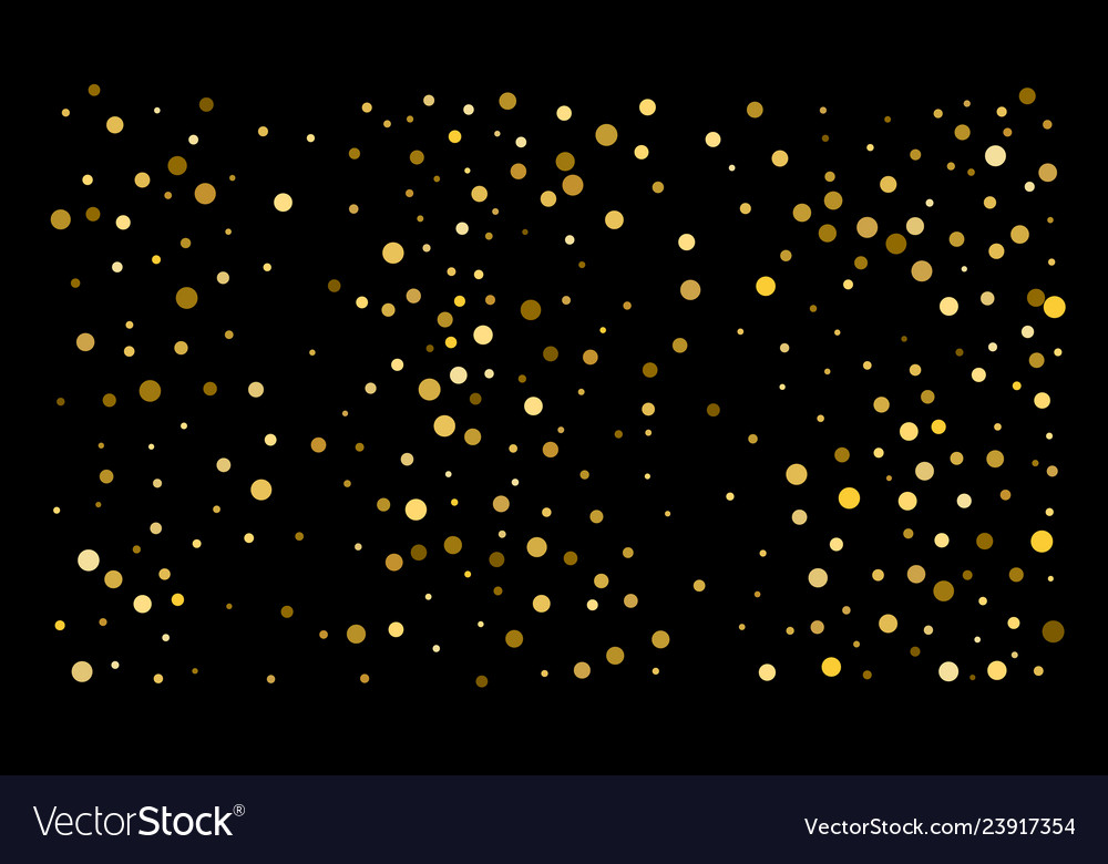 Golden confetti on black background luxury