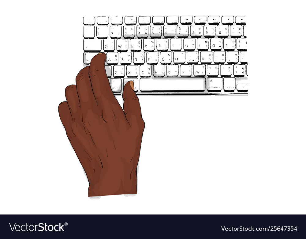 Hand typing computer keyboard