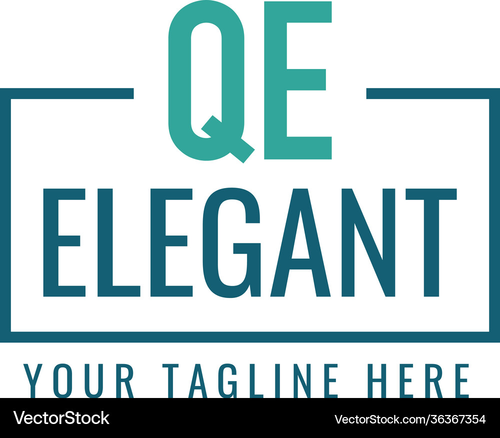 Initial letter qe box monogram simple logo Vector Image