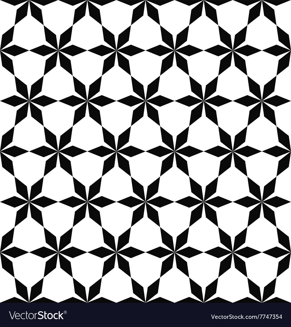 Repeat Black And White Geometric Pattern Vector Image