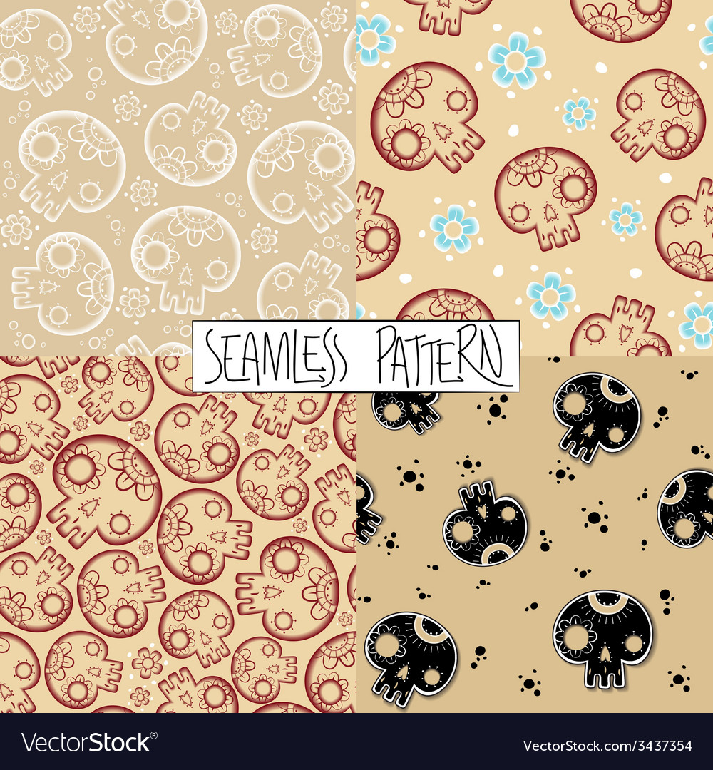 Sculls seamless pattern