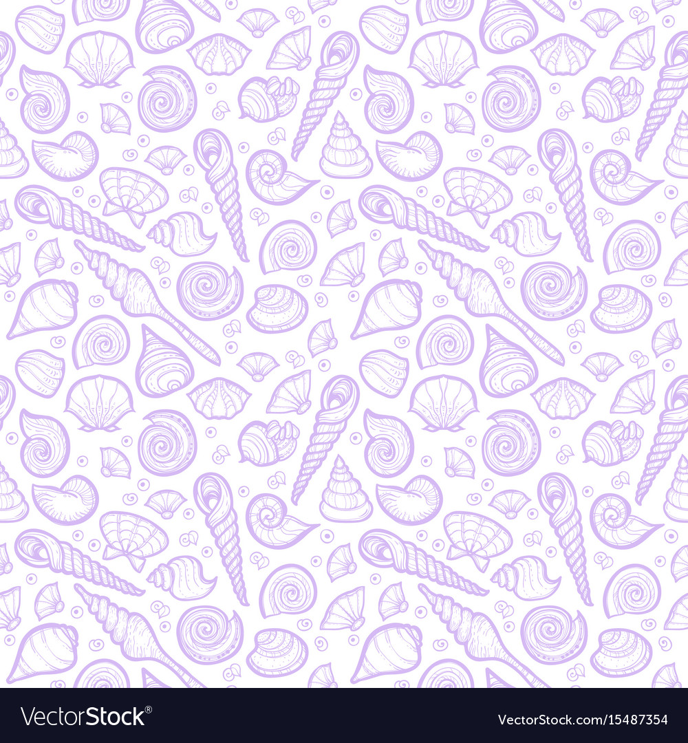 Seamless pattern with shells