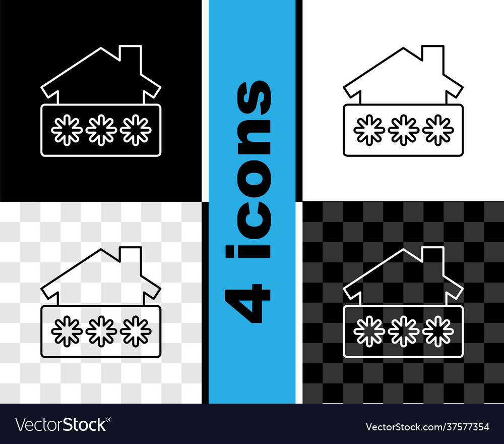 Set line house with password notification icon vector image Set line house with password notification icon