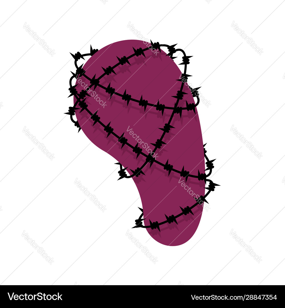 Spleen and barbed wire sick internal organs human Vector Image