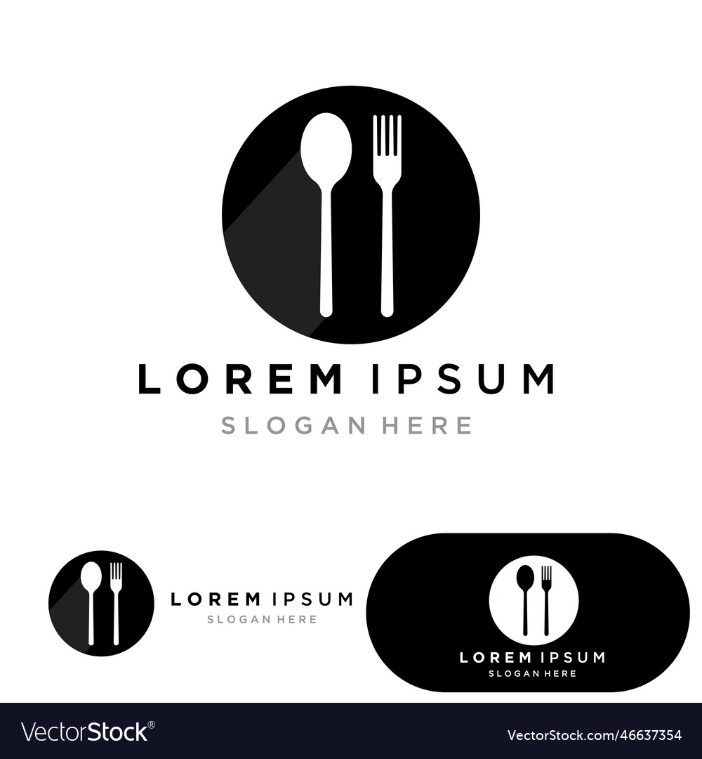 Spoon and fork logo symbol Royalty Free Vector Image