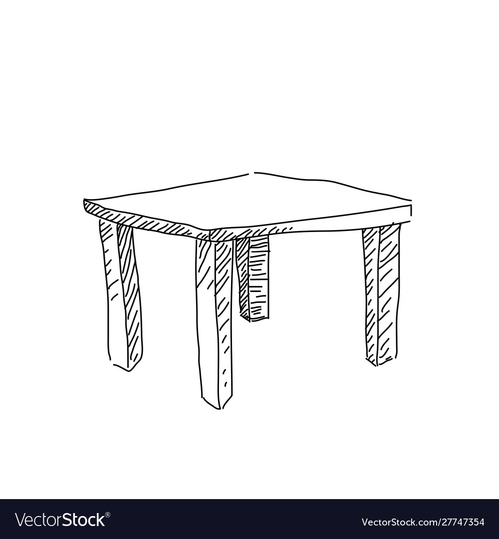 Table doodle Royalty Free Vector Image - VectorStock