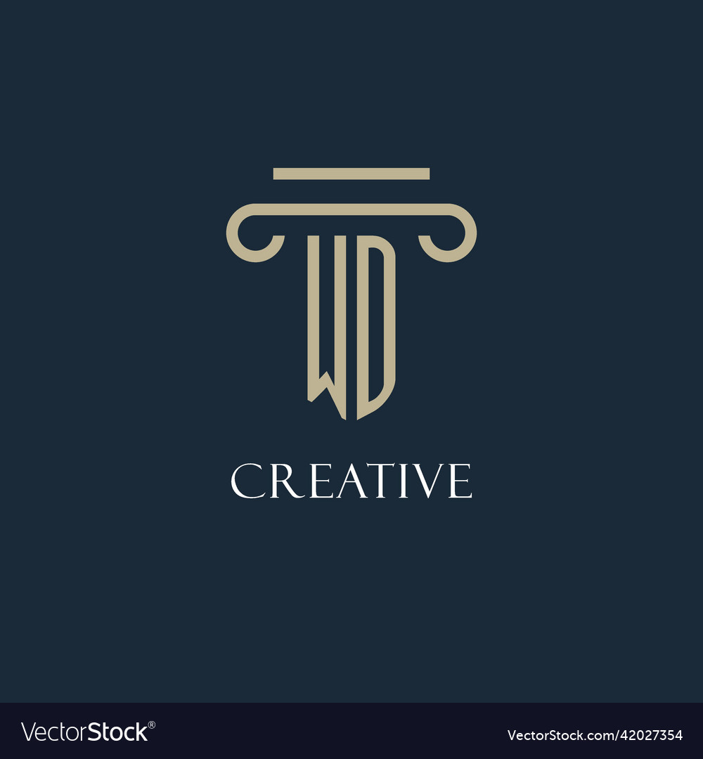 Wd initial logo for lawyer law firm office