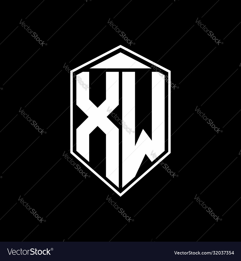 Xw logo monogram with emblem shape combination Vector Image