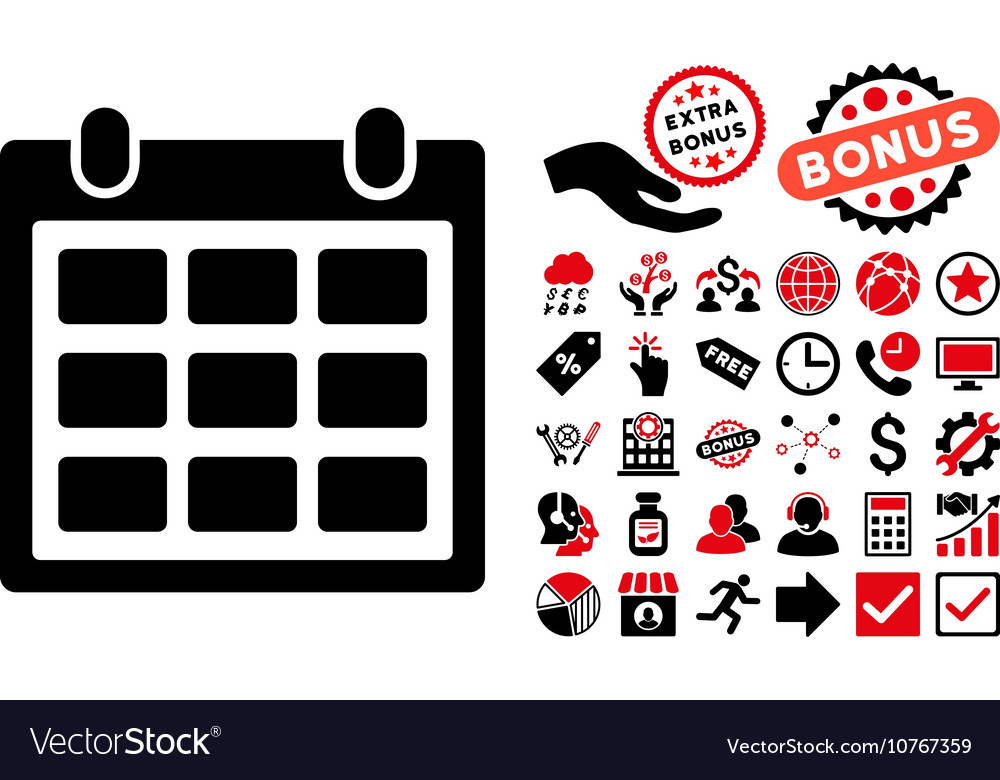 Calendar flat icon with bonus